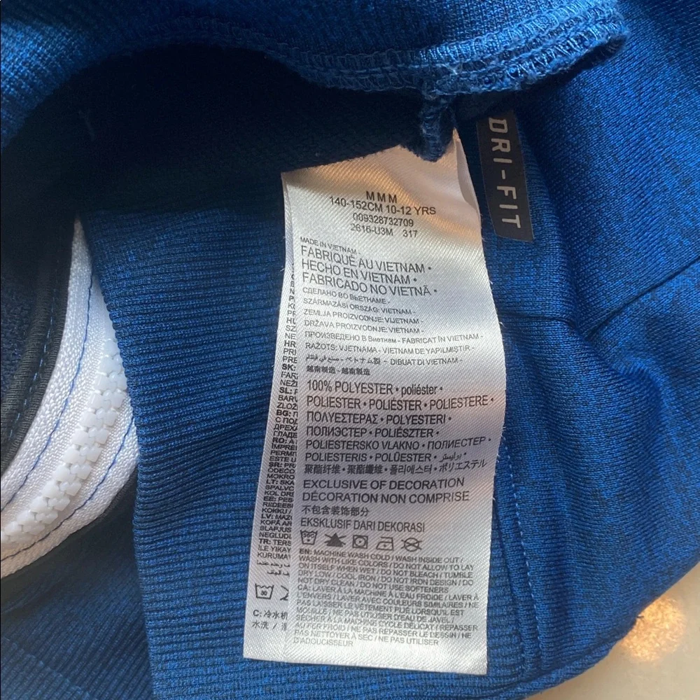Hurley Black and Blue Full-Zip Hoodie with pockets boys size medium